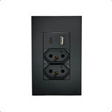 Tomada Usb Com Tipo C De Parede Bivolt 4x2 Carregador Turbo