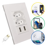 Tomada Usb De Parede Universal Bivolt Carregador Turbo 4x2