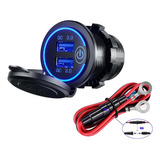 Tomada Usb Veicular 12/24v 2 Saídas Led Azul Sub. Acendedor