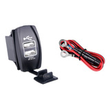 Tomada Usb Veicular 12/24v 2 Saídas Led Branco P/ Painel R