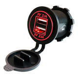 Tomada Usb Veicular 3.1a - 2 Saídas Substitui O Acendedor Cor Vermelho