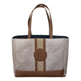 Tommy Hilfiger Bolsa Tote Grande Nude Marrom Original