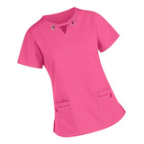 Top Esfoliante Feminino Com Gola V, Roupa De Rosa Vermelho M