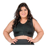 Top Feminino Fitness Ziper Alta Sustentação