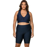 Top Fitness Academia Plus Size C/ Bojo Liso