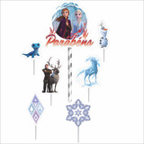 Topo - Topper - Decoração Bolo E V A - Festa Frozen Cor Decorado