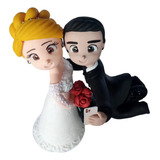 Topo Biscuit Casamento Pronta Entrega Noivo Na Moto 18cm