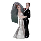 Topo De Bolo Casamento Casal Noivos Noivinhos Resina 9 Cm Mb