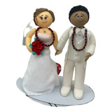 Topo De Bolo Em Biscuit- Casamento-noivinhos