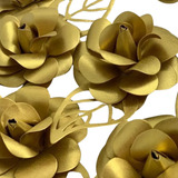 Topo De Bolo Flores Dourado- Kit