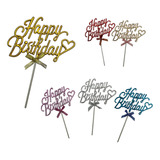 Topo De Bolo Happy Birthday 1un Decoração Cores Variadas