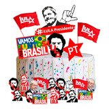 Topo De Bolo Lula Pt Presidente + 18 Tags De Cupcake
