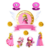 Topo De Bolo Princesa Peach Super Mario Festa Personalizado