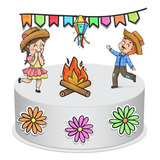 Topo De Bolo Topper Personalizado Festa Junina Arraiá