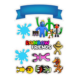 Topo Topper De Bolo Rainbow Friends Personalizado