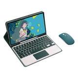 Toque Teclado Bluetooth + Mouse + Capa Para Samsung Tab A7 Cor Dark Night Green Shell & Touch Keyboard & Mouse