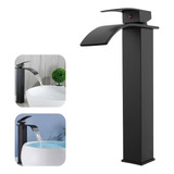 Torneira Banheiro Preta Lavabo Cascata Monocomando Bica Alta