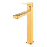 Torneira Bica Alta Banheiro Lavabo Pia Luxo Dourado Gold 