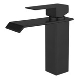 Torneira Cascata Banheiro Cuba Pia Misturador Monocomando Acabamento Mate Cor Preto