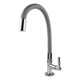Torneira Color Luxo Bancada Cano De Silicone Flexível C-66 Cor Cinza