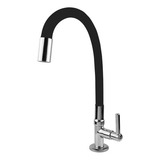Torneira Color Luxo Bancada Cano De Silicone Flexível Preto