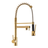Torneira Cozinha Gourmet Monocomando Com Spray Extensor Gold
