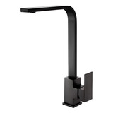 Torneira Cozinha Gourmet Monocomando Slim 360° Premium Preta Acabamento Aço Inox Preto
