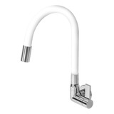 Torneira Cozinha Parede Gourmet Mangueira Branca Silicone