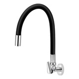 Torneira Cozinha Parede Tubo Mangueira Preta Silicone Forusi