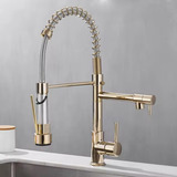 Torneira De Cozinha Gourmet Monocomando Com Misturador Gold Dourado 50 Cm Homefy.casa