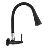 Torneira Gourmet Cozinha Parede Tubo Flexível 2 Jatos Preta Acabamento Mate Cor Preto