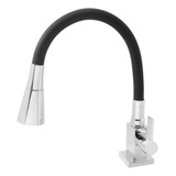 Torneira Gourmet Mesa Color Preta Flexível 2 Jatos Luxo 