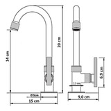 Torneira Lavatório Banheiro Bica Móvel Luxo 1/4v. C-73 Metal Acabamento Prateado Cor Cromado