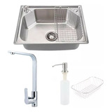 Torneira Misturador + Cuba Inox E Acessórios Para Cozinha