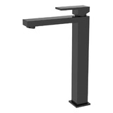 Torneira Monocomando Quadrada Bica Alta Preto Fosco Matte