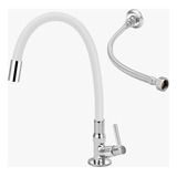 Torneira P/ Cozinha Mesa Tb Gourmet Colorido 1/4v + Flexivel Cor Branco
