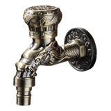 Torneira Parede Dragão Bronze Artístico Tanque Jardim