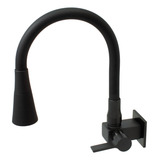 Torneira Parede Gourmet Square Cano De Silicone Black