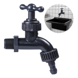 Torneira Plástica Reforçada Para Jardim Tanque 1/2 C/ Bico