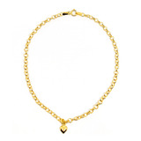 Tornozeleira Portuguesa Ouro 18k 750 24 Cm Coração 