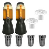 Torre De Bebida Chopeira Cervejeira Porta Gelo Copo Kit 2 