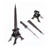 Torre Eiffel Adaga Faca Espada Punhal C/suporte Decorativa