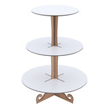 Torre Porta Doces 3 Andares Linha Premium - Mdf Branco
