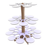 Torre Porta Doces Cupcake Linha Premium - Mdf Branco