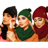 Touca De Frio Gorro Feminino Trico Inverno Kit 3