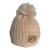 Touca De Frio Infantil Forrada Gorro Ursinho Pompom Criança