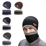Touca De Inverno Gorro + Cachecol Gola Frio Lã Forro Pelúcia