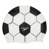 Touca De Natação Hidroginástica De Silicone Da Speedo Bola Cor Branco/preto Desenho Do Tecido Bola De Futebol