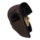 Touca Feminina Ushanka Frio Marrom