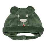 Touca Gorro Bebê Infantil Fechada Botão Plush Frio Orelhas